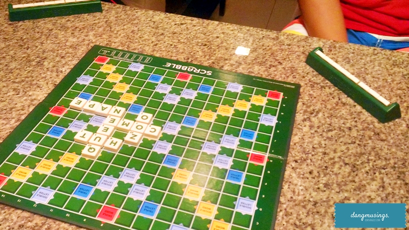 Played Scrabble with the boys on our second night! :)